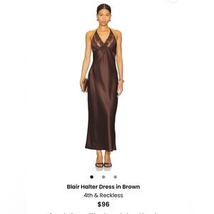 chocolate brown satin dress m